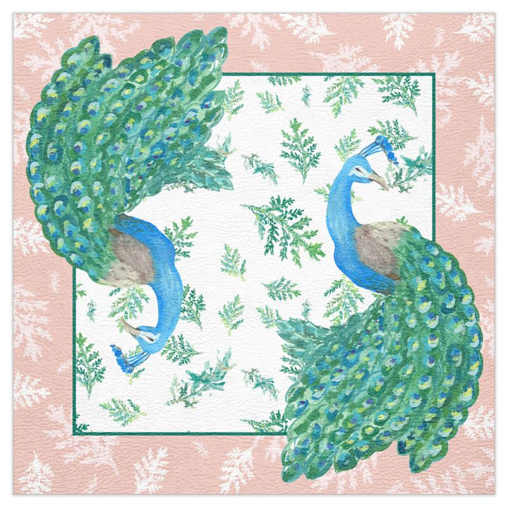 Three Oh Five Mahjong Mat - Watercolor Peacock