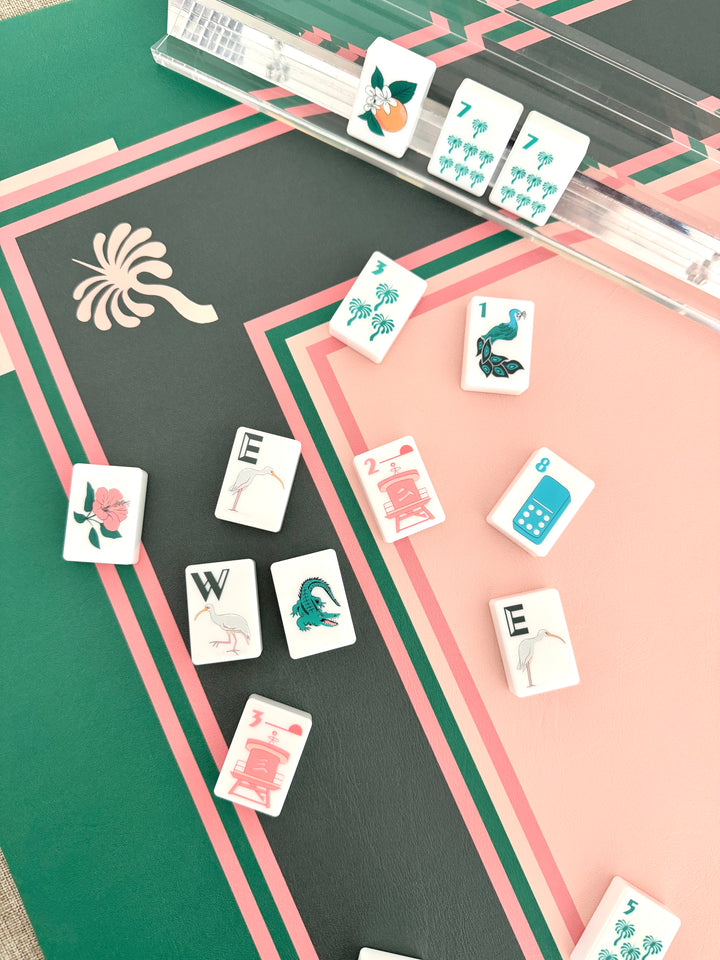 Three Oh Five Mahjong Mat - Hibiscus Stripe
